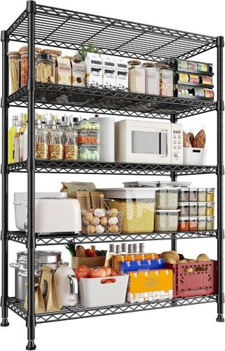 REIBII 5-Tier Heavy Duty Metal Wire Shelving Unit, 29" W x 14" D x 63" H - Lot 343WG