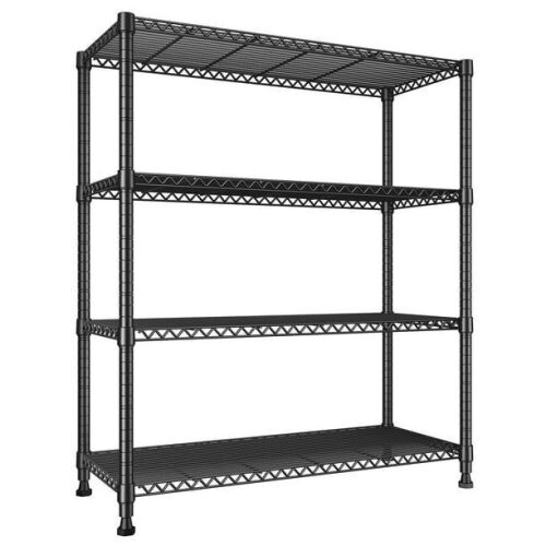 REIBII 4 Shelf Wire Shelving Unit, 35.5"W x 14"D x 59"H  - Lot 344WG