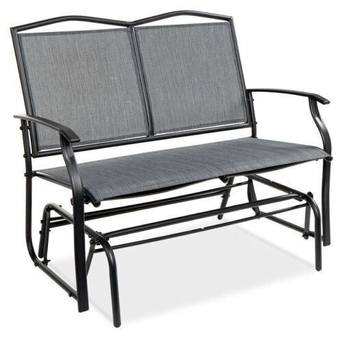 2-Person Patio Loveseat Swing Glider, Bench Rocker w/ Armrests - Lot 548