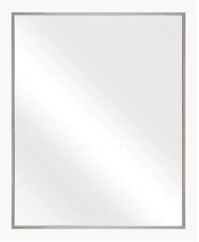 Glacier Bay 22.2 in. W x 27.7 in. H Rectangular Polystyrene Framed Wall Mirror in Brushed Nickel - Lot 584JF
