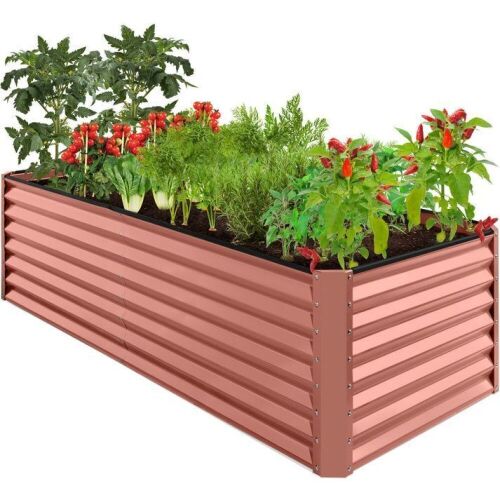 Outdoor Metal Raised Garden Bed for Vegetables, Flowers, Herbs - 8x4x2ft - Lot 632