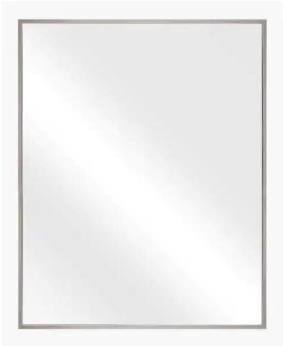 Glacier Bay 22.2 in. W x 27.7 in. H Rectangular Polystyrene Framed Wall Mirror in Brushed Nickel - Lot 674JF