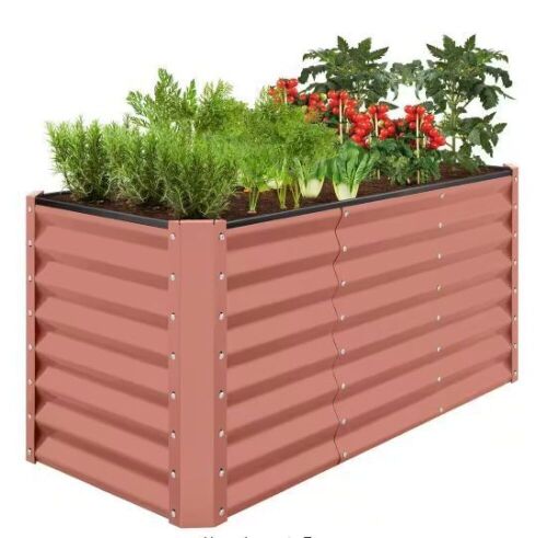 Outdoor Metal Raised Garden Bed for Vegetables, Flowers, Herbs - 4x2x2ft - Lot 794