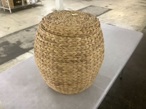 Vintage Hyacinth Storage Tote Basket, Organizer w/ Lid - Lot 415