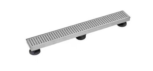 Oatey Designline 24 in. Stainless Steel Linear Shower Drain with Square Pattern Drain Cover - Lot 315JF