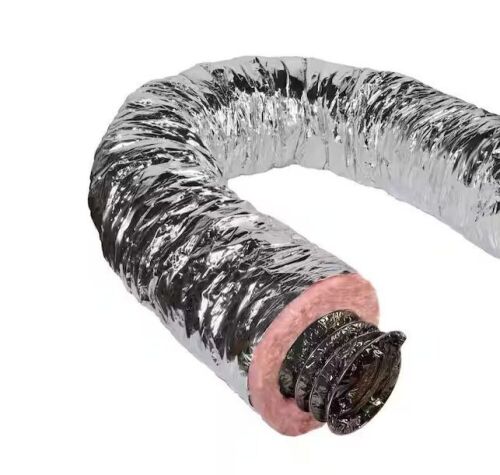 Master Flow 7 in. x 25 ft. Insulated Flexible Duct R6 Silver Jacket - Lot 317JF