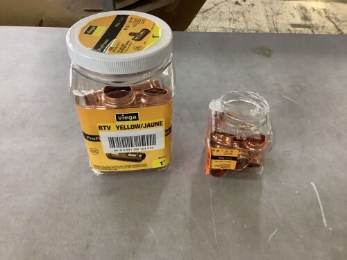 Viega ProPress 1 in. Press Copper Tee, 5pc & Viega ProPress 3/4 in. Press Copper Cap, 10pc  - Lot 216JF
