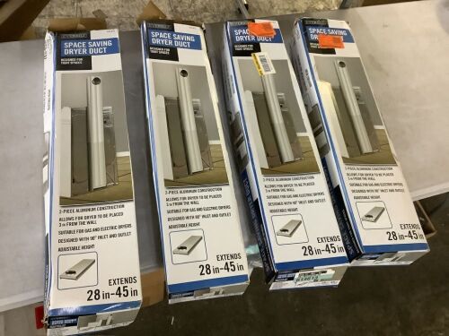 Lot of (4) Everbilt 28 in. to 45 in. Adjustable Space Saver Aluminum Dryer Vent Duct - Lot 624JF
