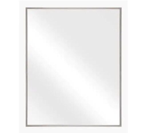 Glacier Bay 22.2 in. W x 27.7 in. H Rectangular Polystyrene Framed Wall Mirror in Brushed Nickel - Lot 711JF