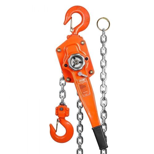  VEVOR Manual Lever Chain Hoist, 6600 lbs Capacity 20 FT Come Along, G80 Galvanized Carbon Steel with Weston Double-Pawl Brake, Auto Chain Leading & 360° Rotation Hook - Lot 83