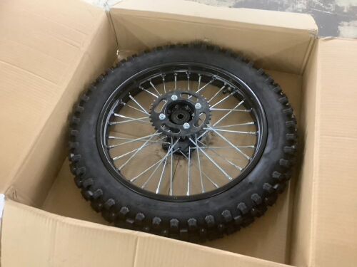 16" Rear Wheel 90/100-16 Tire Rim Sprocket w/bolt for 110cc 125cc 140cc 150cc Dirt Pit Bike - Lot 557