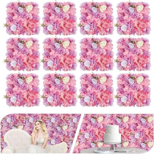 Artificial Flower Wall Panels, 15" x 15", 12pc  - Lot 565