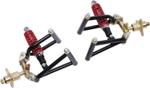  11'' Front Suspension Shock Swing Arm Full Kit Upper Lower Steering Knuckle Spindle Kit For ATV Quad Bike Go Kart - Lot 756