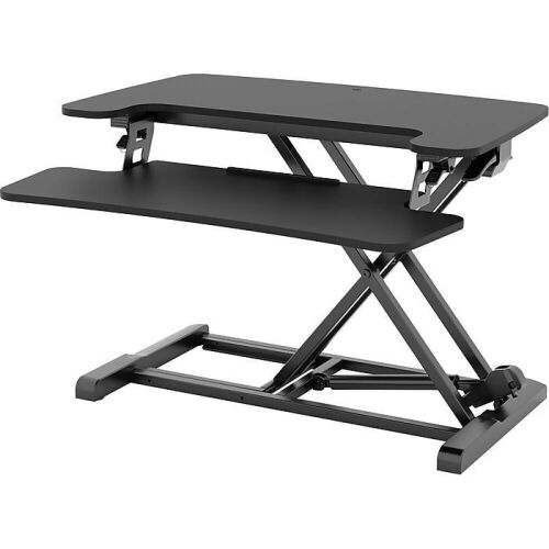  FlexiSpot M7 Series 28"W Manual Rectangular Adjustable Standing Desk Converter, Black  - Lot 43WG