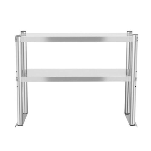 12" x 30" Stainless Steel Commercial Kitchen Prep Table with Double Overshelf - Lot 306