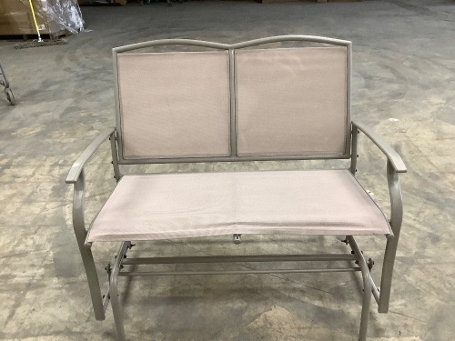 2-Person Patio Loveseat Swing Glider, Bench Rocker w/ Armrests - Lot 1326