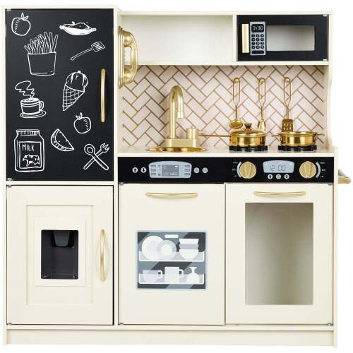 Pretend Play Kitchen Wooden Toy Set for Kids with 11 Accessories - Lot 1332