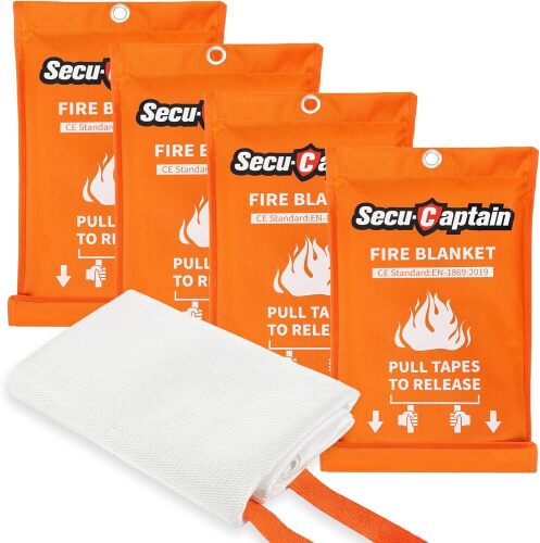 SecuCaptain Emergency Fire Blanket, 4-Pack - Lot 1371