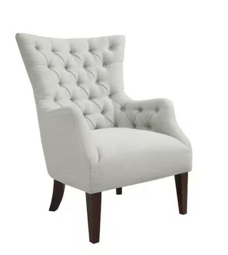 Madison Park Isa Ivory Wingback Chair with Button Tufted - Lot 57