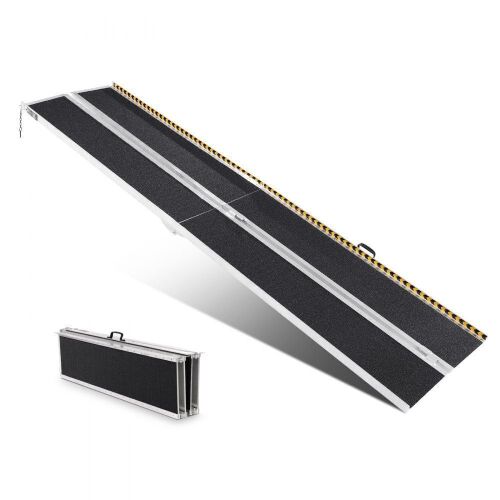 VEVOR Portable Non-Slip Aluminum Folding Wheelchair Ramp, 10 ft 800 lbs Capacity - Scratch on Grip Tape - Lot 58