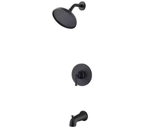 Glacier Bay Oswell Single Handle 1-Spray Tub and Shower Faucet 1.8 GPM in Matte Black - Lot 148JF