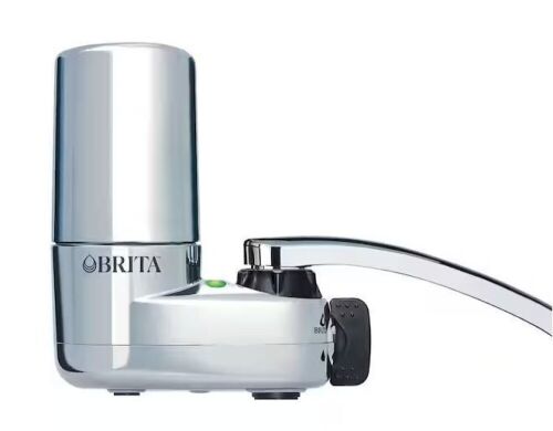 Brita Faucet Mount Tap Water Filtration System in Chrome & 2 Filters - Lot 243JF