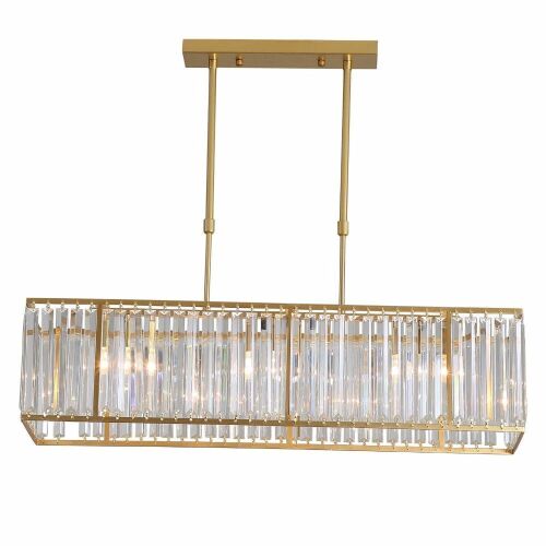 Modern Rectangle Crystal Chandelier 33.5" - Lot 261