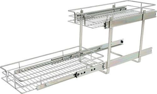 9 x 22 Inch Pull Out Cabinet Organizer 2-Tier  - Lot 303