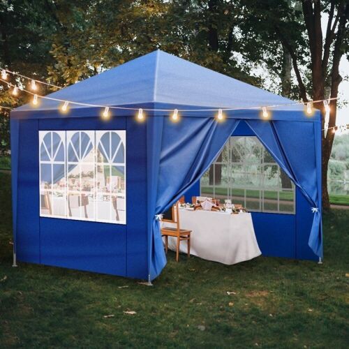 10' x 10' Canopy Tent w/ 4 Side Walls Blue - Lot 319