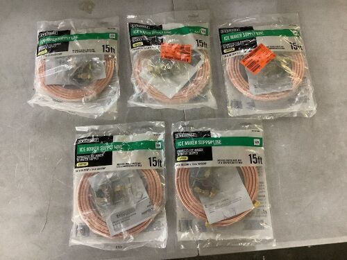 Lot of (5) Everbilt 1/4 in. COMP x 1/4 in. COMP x 15 ft. Copper Ice Maker Installation Kit - Lot 343JF