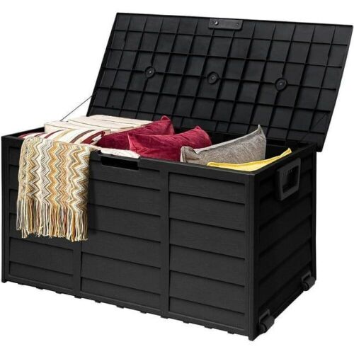 75 Gallon Outdoor Waterproof Storage Deck Box on Wheels with Handles - Lot 378