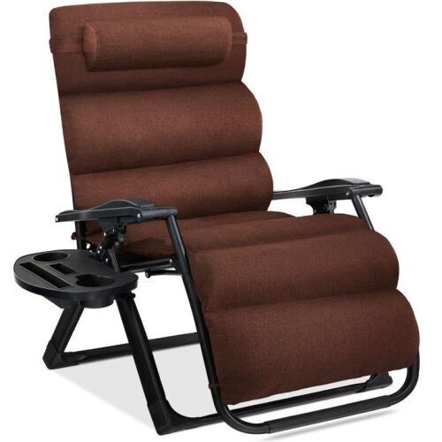 Oversized Zero Gravity Chair, Folding Outdoor Recliner w/ Removable Cushion - Lot 461