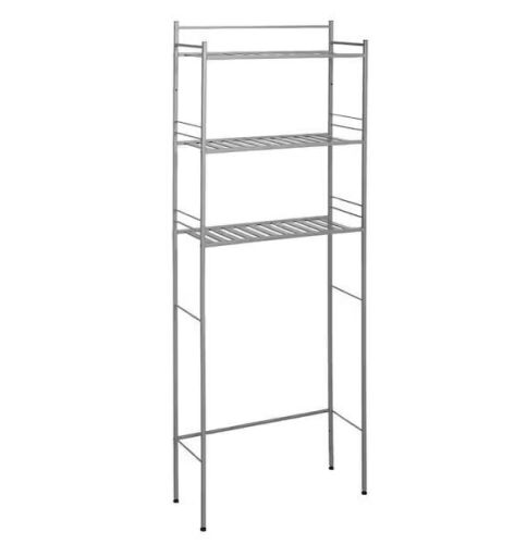 Glacier Bay Slat Style 24 in. W x 9.5 in. D x 64.5 in. H Satin Nickel Over-the-Toilet Storage - Lot 572JF