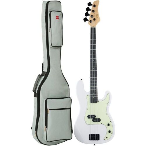 Full Size Beginner 4-String Electric Guitar Bass Guitar w/ Padded Case - Lot 785