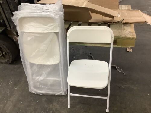 White Folding Chairs, Set of 9  - Lot 114