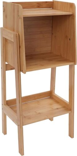 31.1" Tall Wooden Side Table with Cabinet - Stock Pic Wrong Color - Lot 444