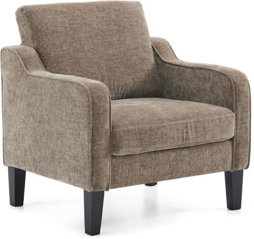 VINGLI Light Brown Upholstered Chenille Accent Chair - Lot 104