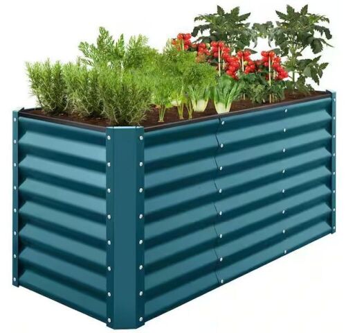 Outdoor Metal Raised Garden Bed for Vegetables, Flowers, Herbs - 4x2x2ft - Lot 520