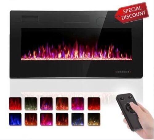 KISSAIR 36’’ 1500W Wall Mounted Recessed Electric Fireplace - Lot 502