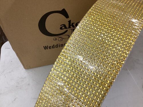 Cakebon Cake Stand - Gold with Faux Rhinestones - Lot 105