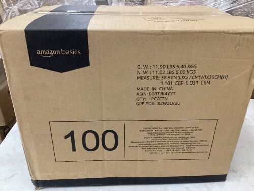 Amazon basics cat pee pads,100 count, Universal fit for litter box, Oder control with fresh scent - Lot 106