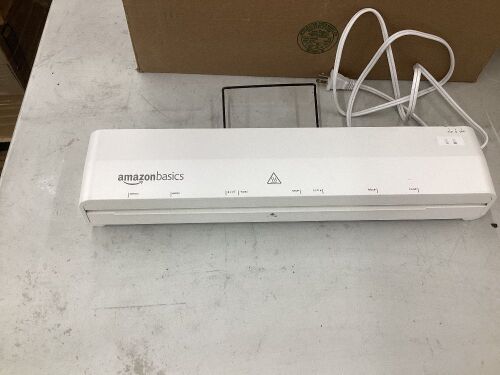 amazon Basics thermal laminator mavhine with rapid warm-up (1min) 12in white - Lot 112