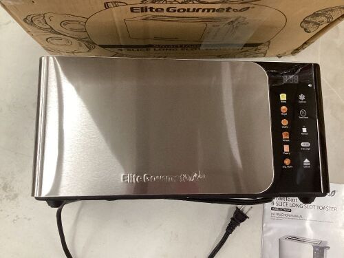 Elite Gourmet ECT5924D SmartToast Digital long slot 4 slice Toaster - Lot 129