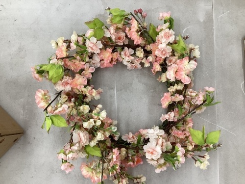 Maykoosh Uraban Upmarket 24"  Cherry Blossom Wreath, Elegant Spring Decor Bringing Tranquility and Beauty year-round to Your Home - Lot 149