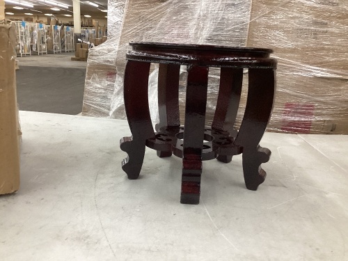 YARNOW Wooden Carved Vase Stands: Wooden Planter Stand Stool New Oriental Style Plant Stand Holder Indoor Fishbowl  stand for Vase Display Brown - Lot 150