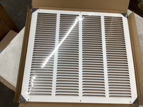 18"x 20" HVAC Premium [ Duct Opening] Flat Stamped Steel Return Air Grille- Sidewall and Ceiling White{ Outer Dimensions: 19.75"x 21.75"h}  - Lot 156