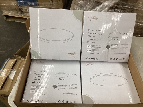 DEALGADGETS Flush Mount Ceiling Light Fixtures, 12in Flat led Light for Ceiling, 6500k 3200LM Ultra Thin Round White Lamp 4pcs - Lot 166