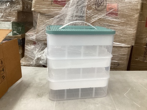Harazaqa Plastic Storage Organizer for Lego Box Kids Child Toy Stackable Containers With Lids Bins 3 Layers Adjustable Compartments Buliding Blocks Chest Case - Lot 169