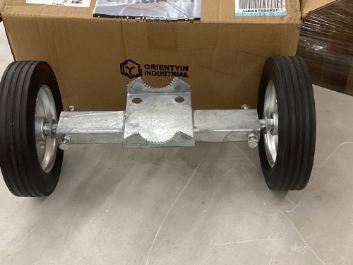 Orientin Industrial *" Stamping Rolling Gate 1 PCs Wheel Carrier for Chain link Fence rolling/ Sliding Gates- Gate wheel rut runner 2 rubber Wheel (no hardware included) - Lot 198