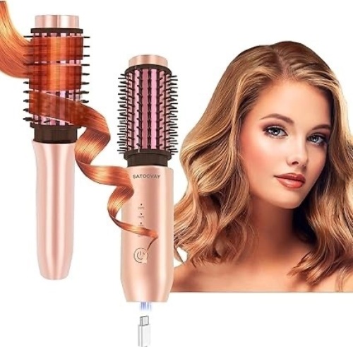 3-in-1 Cordless Curling Iron & Heated Round Curling Brush - Lot 271